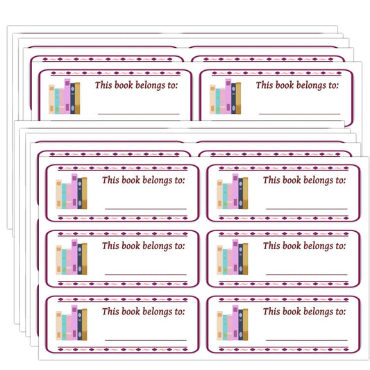 This Book Belongs to Stickers,1 x 2.5 Inch Book Plates Stickers for Book Name Stickers and Book Labels(300Pcs)