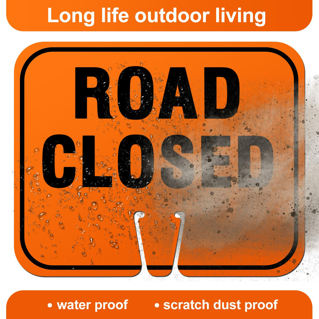 Geetery 6 Pcs Traffic Cone Arrow Signs 10.4"x 12.6" Reversible Orange Road Signs Bulk Road Closed Cone Top Traffic Warning Directional Left Right Arrows Sign for Outdoor Construction (Detour) Detour