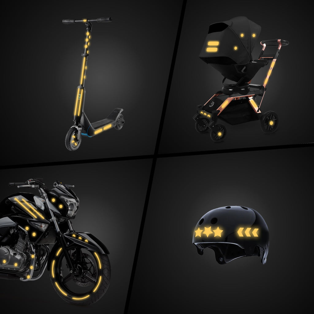 LOOM® Mega Reflective Stickers for Bikes & Helmets | 101pc | Yellow
