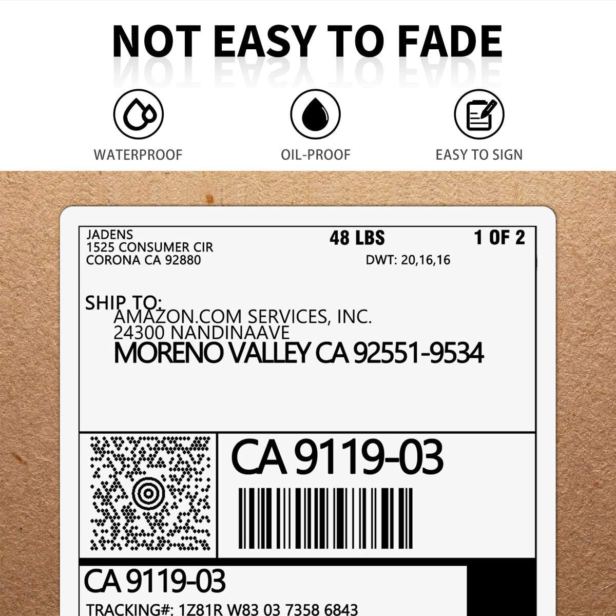 JADENS 6 Rolls Thermal Label Paper, 4×6'' Compatible with C10 white-6Rolls 4x6 inches