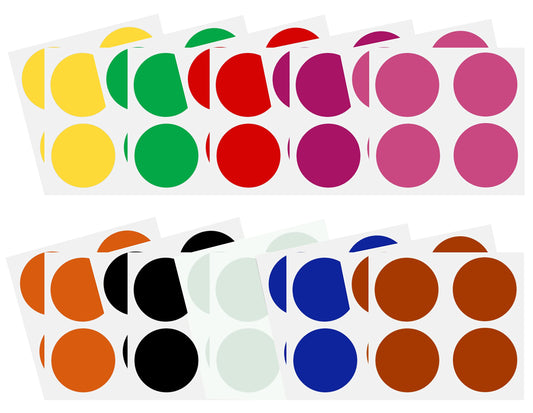 Royal Green Colored Labels 75MM Round Dots Stickers 3 inch in 10 Assorted Colors - 40 Pack Multicolor