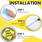 Yexiya 5 Pcs Keep Area Clear Floor Sign Round