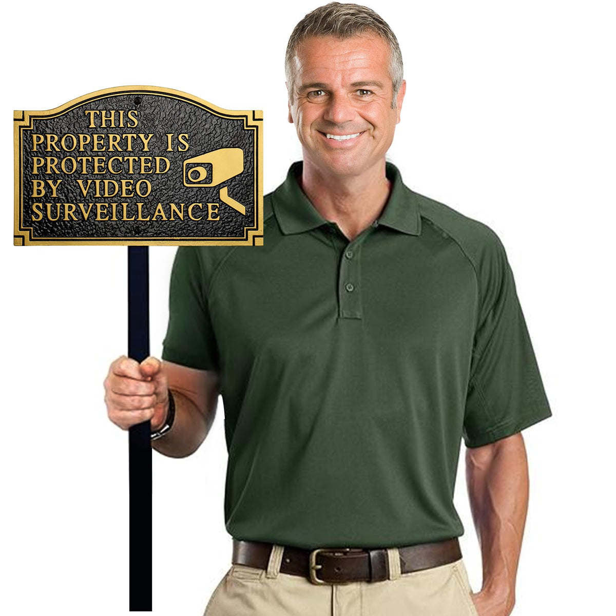 Private Property Video Surveillance Camera Solid Cast Metal Sign