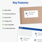 Avery Durable Waterproof Shipping Labels with Sure Feed Technology, 3-1/3" x 4", White, Laser Compatible, 300 Blank Labels Total, Great for Mailing, Branding, and More (5524) 3-1/3" x 4" (Pack of 1) 300 labels