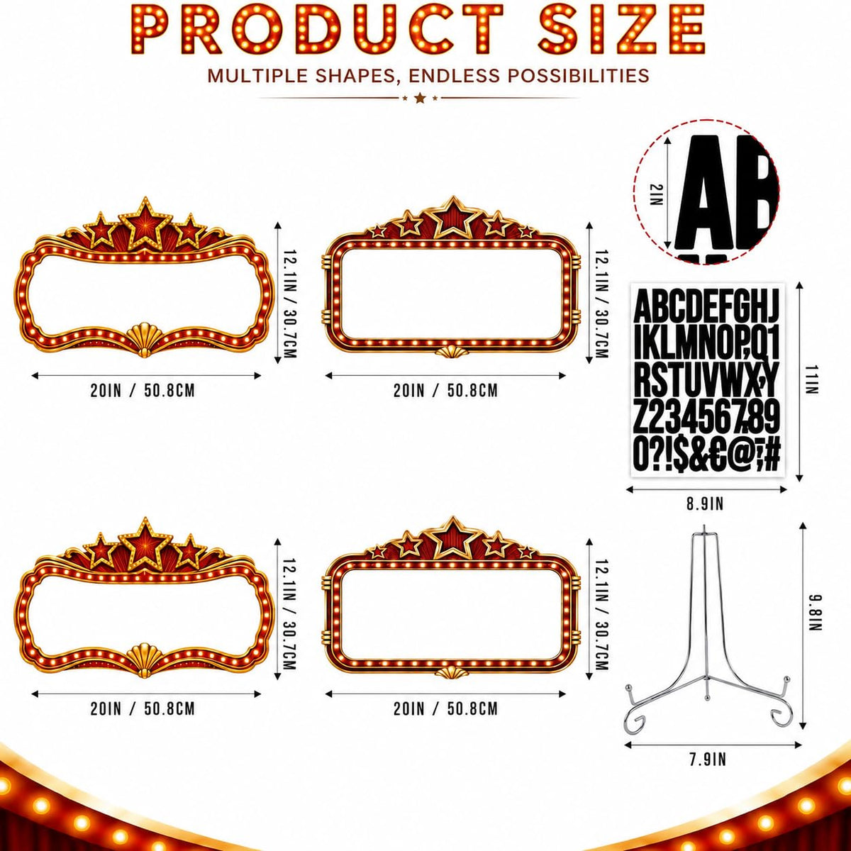 4 Pack Bottle Service Sign Set, Wedding Signs for Reception Red & Gold