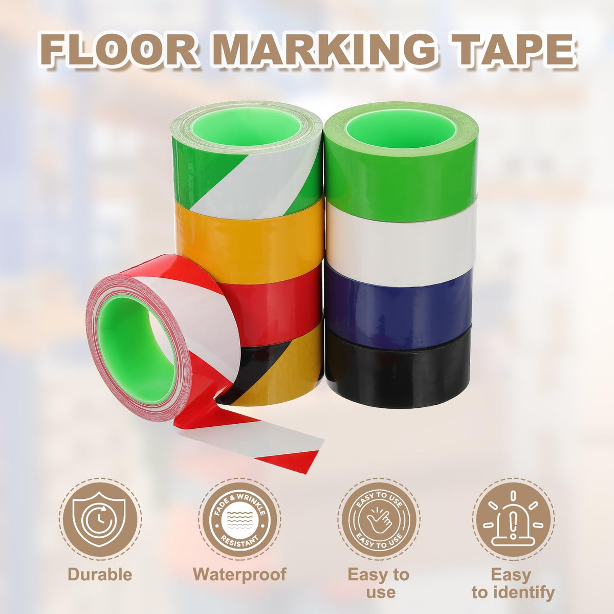 PATIKIL Floor Marking Tape 1.9 Inch x 110 Ft, Self-Adhesive Warning Safety Tape Caution Stripe for Walls Floors Pipes Equipment Outdoor, Green