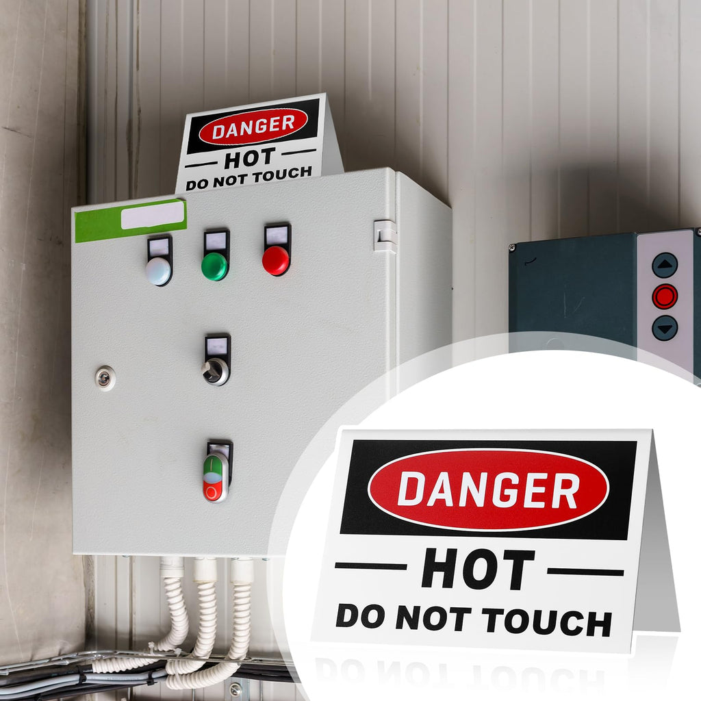 2 Pcs Danger Hot Do Not Touch Warning Signs, 5x3.5" Aluminum 2