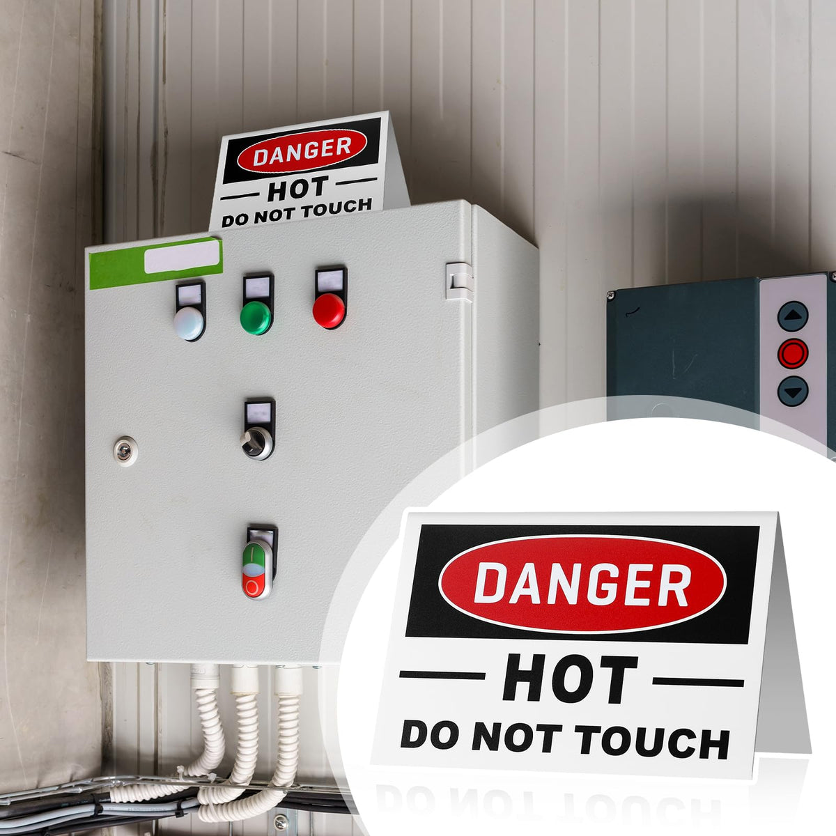 2 Pcs Danger Hot Do Not Touch Warning Signs, 5x3.5" Aluminum 2