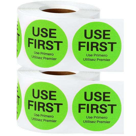 Epakh 1000 Pcs 2 Inch Use First Stickers Food Service Inventory Control Labels for Restaurant Permanent Adhesive Food Labels Circle Dot Paper(Green) Green