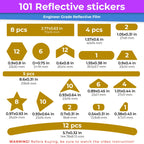 LOOM® Mega Reflective Stickers for Bikes & Helmets | 101pc | Yellow