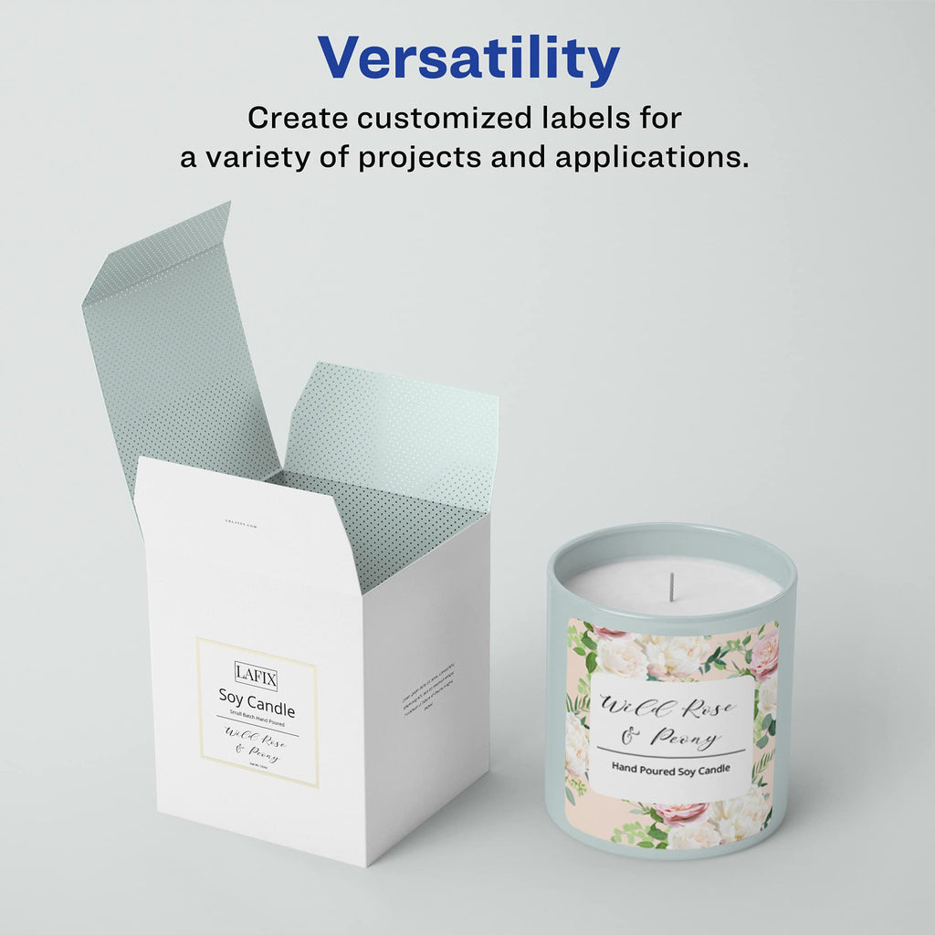 Avery White Rectangle and Square Labels Bundle (350 Labels) 200 Labels + 150