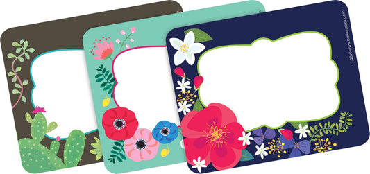 Barker Creek Name Badges & Self-Adhesive Labels, Petals & Prickles, Multi-Design, Multi-Purpose Name Tags, Gift Tags, And More! 3.5" x 2.75", 45 per Pkg, Home, School and Office Supplies (1545)
