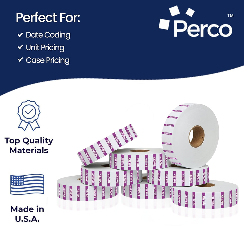 Purple Reverse Print on White Bakery Labels for Monarch 1131-20,000 Labels w/ 8 Rolls Value Pack, 1 Sleeve - Made in USA
