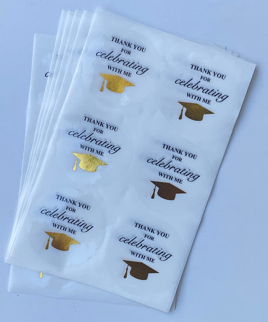2 inch 90PCS Graduation Thank You for Celebrating with Me Stickers Graduation Party Sticker