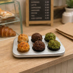 6 Piece Miniature Cake Set with Display Tray for Bakery Scenes