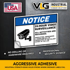 NOTICE 24-Hour Video Surveillance Stickers 5-Pack 5" x 7" – All Activities Are Recorded Security Camera Warning Decals – ANSI Style CCTV Surveillance Labels for Business, Property, Doors & Entrances