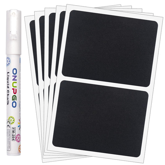 ONUPGO Chalkboard Pantry Labels, Large Chalkboard Labels Stickers for Big Bins Boxes, Food Label Sticker, Waterproof Kitchen Pantry Names Labels Containers Jar Labels 4" x 3" 20 Pack Rectangles