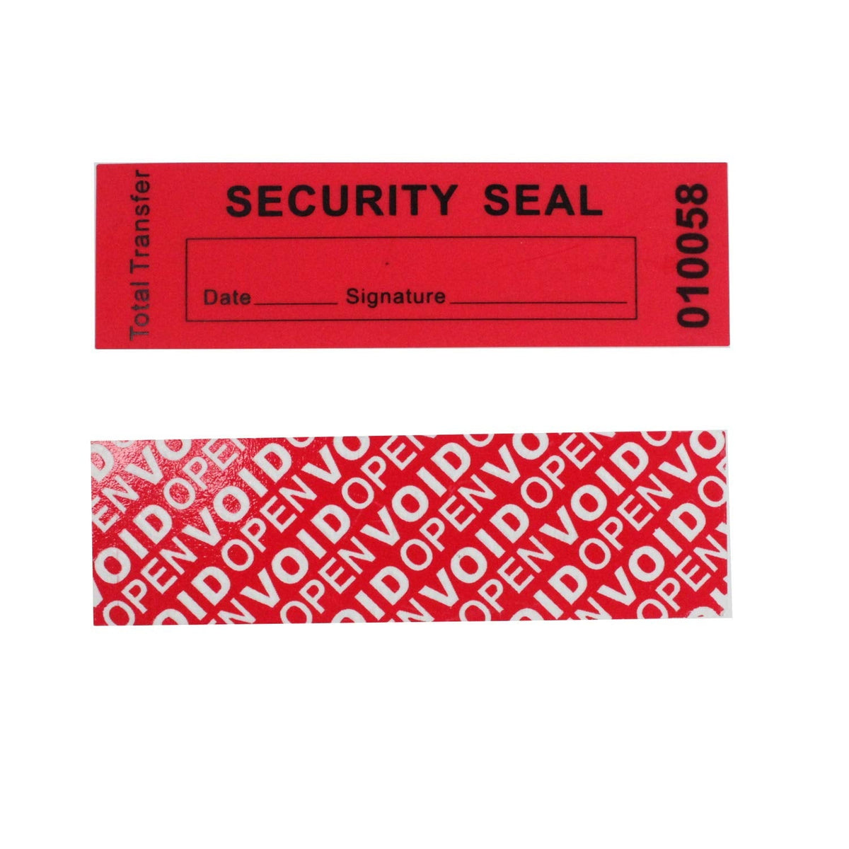 Bundled for 100pcs x 1" x 3.35" Red Security Void Labels & 2 Rolls x 1" x 55 Yards Total Transfer Security Tapes