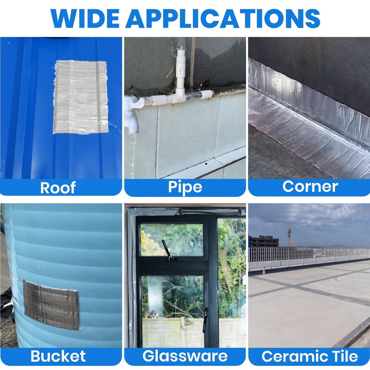 ADHES Butyl Tape Waterproof Tape, 2inch x 16feet Aluminum Foil Tape 2 inches x 16 feet Silver 1