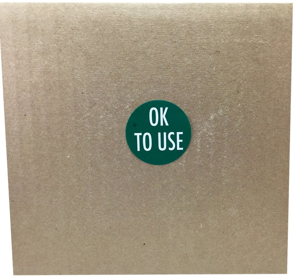Green with White OK to USE Stickers, 1.5 Inches Round, 500 Labels on a Roll