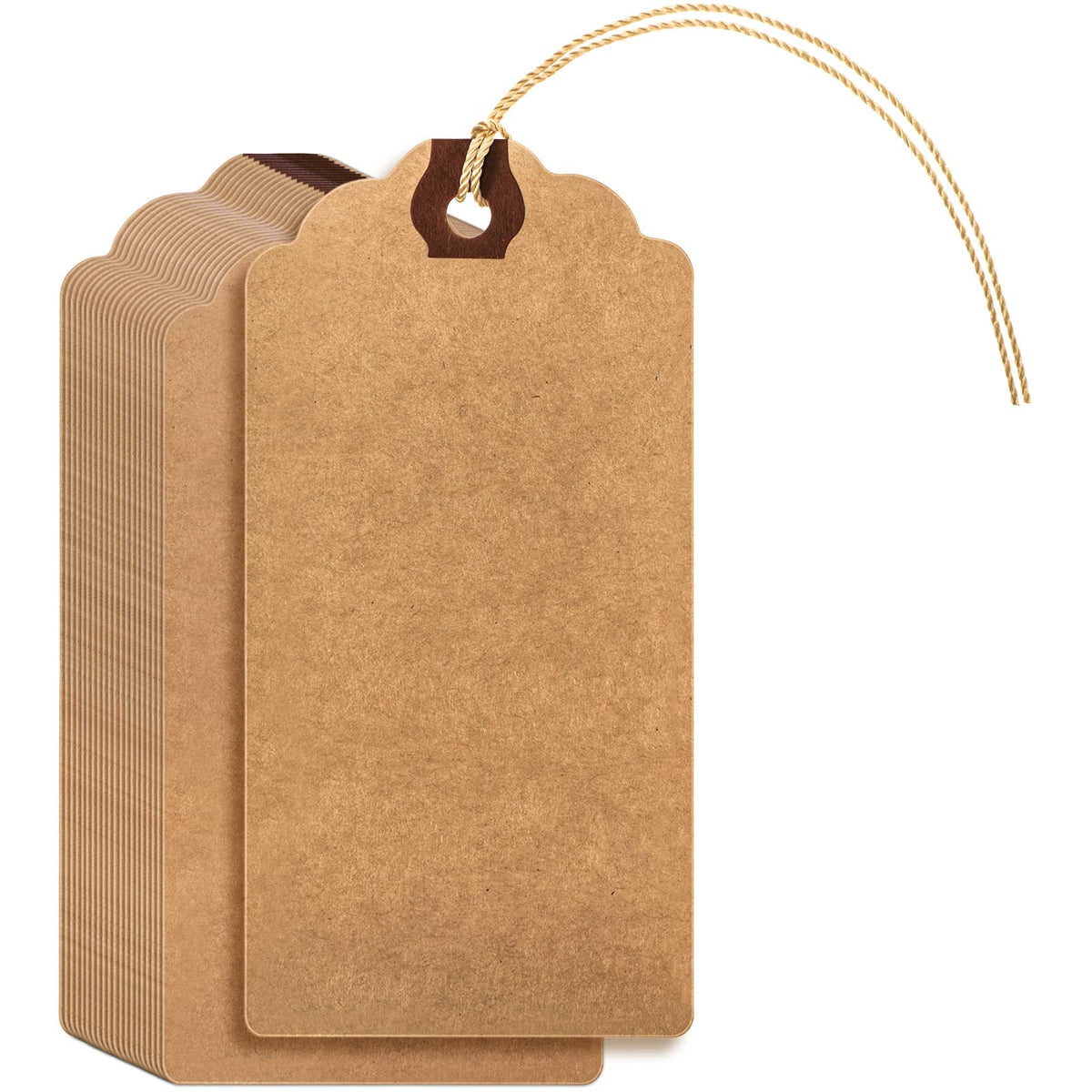 Outus 60 Pcs Blank Large Paper Gift Tags, Brown, 4 3/4" X 2 3/8" 4 3/4" X 2 3/8"