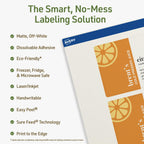Avery Dissolvable Rectangle Labels, Sure Feed Technology, 3" x 5", Matte White, Print-to-The-Edge, Laser/Inkjet Printable, 75 Labels Total