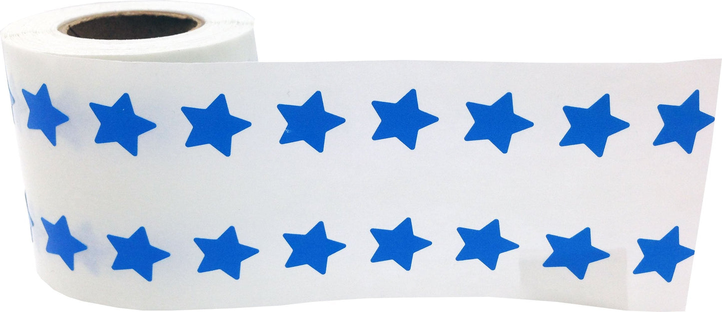 Blue Star Shape Stickers 0.50 Inch 1,000 Adhesive Labels Blue