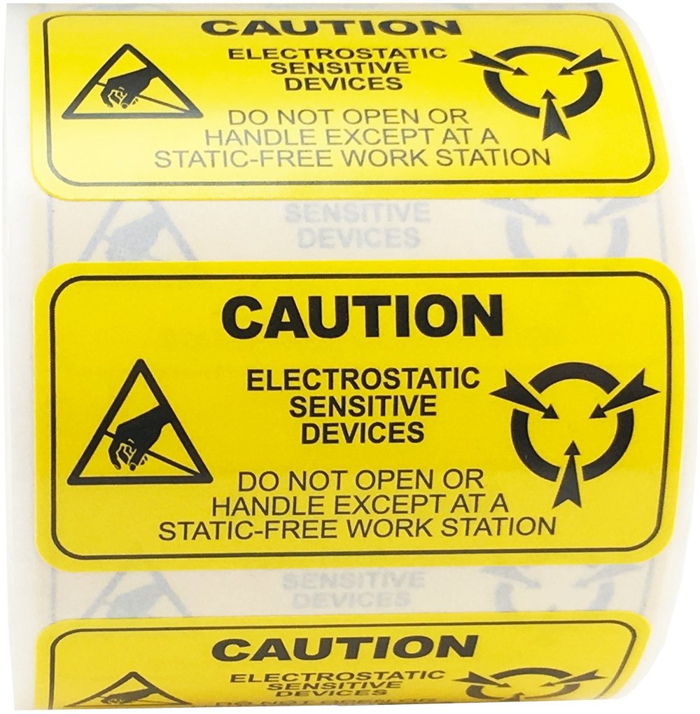 Caution Sensitive Electronic Devices Labels 1 x 2 Inch 500 Adhesive Stickers