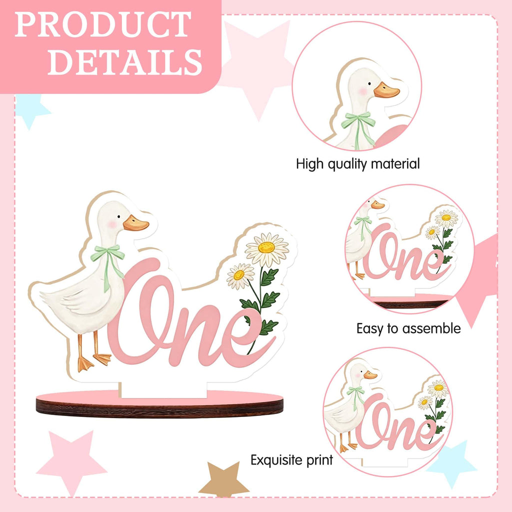 9Pcs Silly Goose Baby Shower Decorations,One Silly Goose Wood Table Centerpiece,Cute Tabletop Detachable Sign Tiered Tray Decor for Baby Shower Gender Reveal Birthday Party Favor Supplies