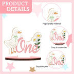 9Pcs Silly Goose Baby Shower Decorations,One Silly Goose Wood Table Centerpiece,Cute Tabletop Detachable Sign Tiered Tray Decor for Baby Shower Gender Reveal Birthday Party Favor Supplies