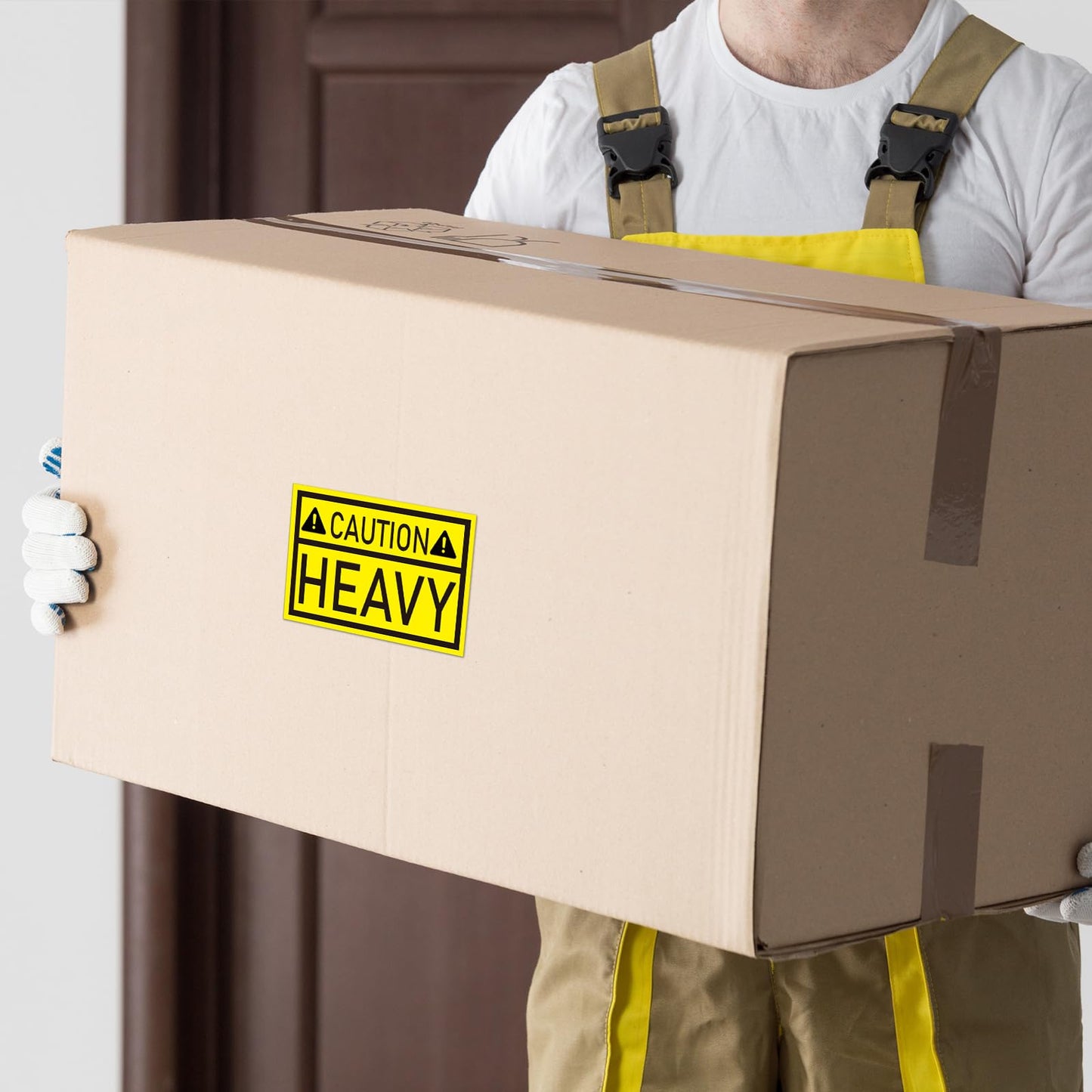 Fulmoon 1000 Pcs Caution Heavy Sticker 2 x 3 Inch Yellow Heavy Lift with Care Shipping Sticker Adhesive Moving Labels Heavy Special Handling Shipping Pallet Label Stickers for Shipping and Packing