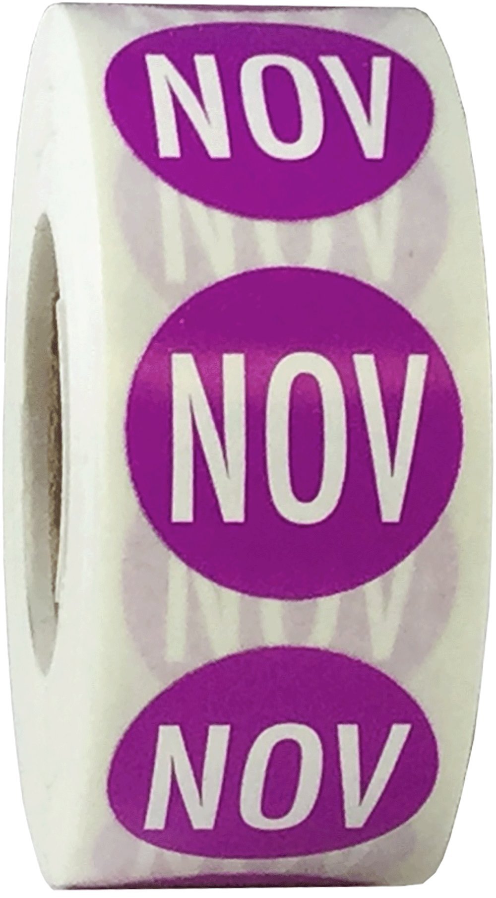 Lilac November Circle Month Stickers, 3/4 Inch Round, 500 Vibrant Adhesive Labels on a Roll for Scheduling, Organization, and Inventory - Made in The USA Lilac November