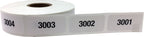 Consecutive Number Labels Bulk Pack Numbers 1 Through 10,000 White/Black .75 x 1.5 Rectangle Small Number Stickers for Inventory