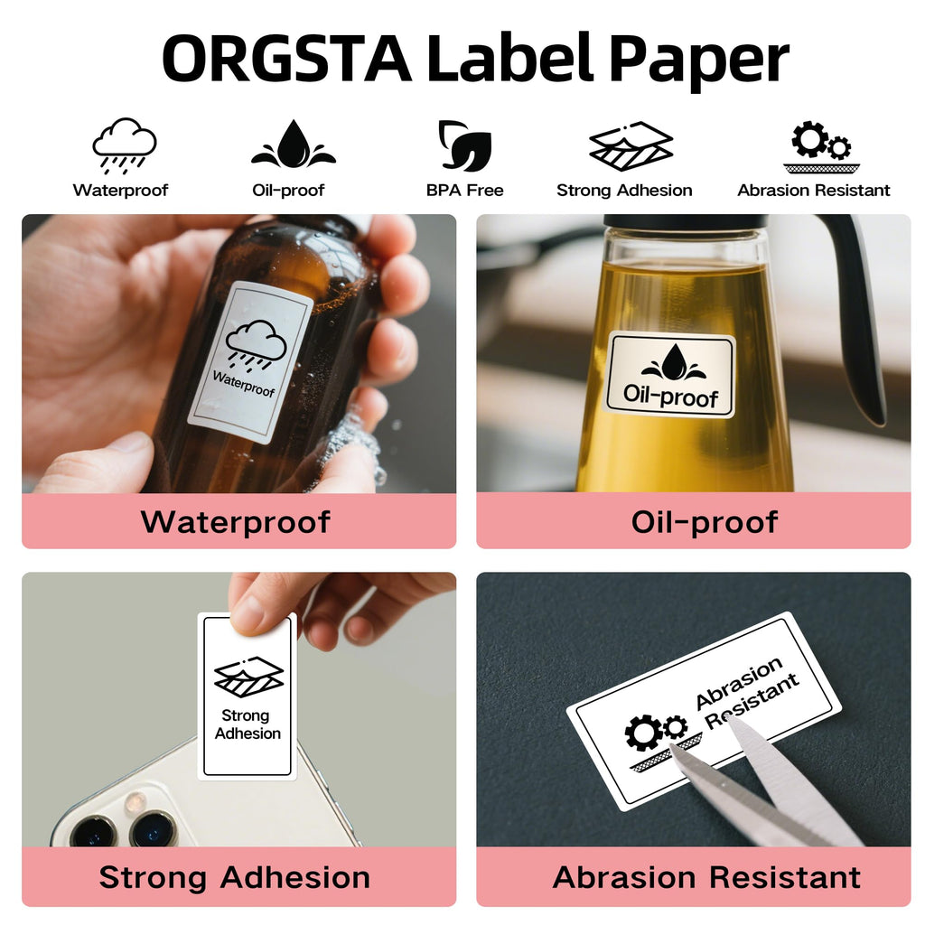 Thermal Sticker Labels, 1.96'' x 1.18" Direct Thermal Labels - 3 Rolls 1.96" x 1.18" Rectangular (White)