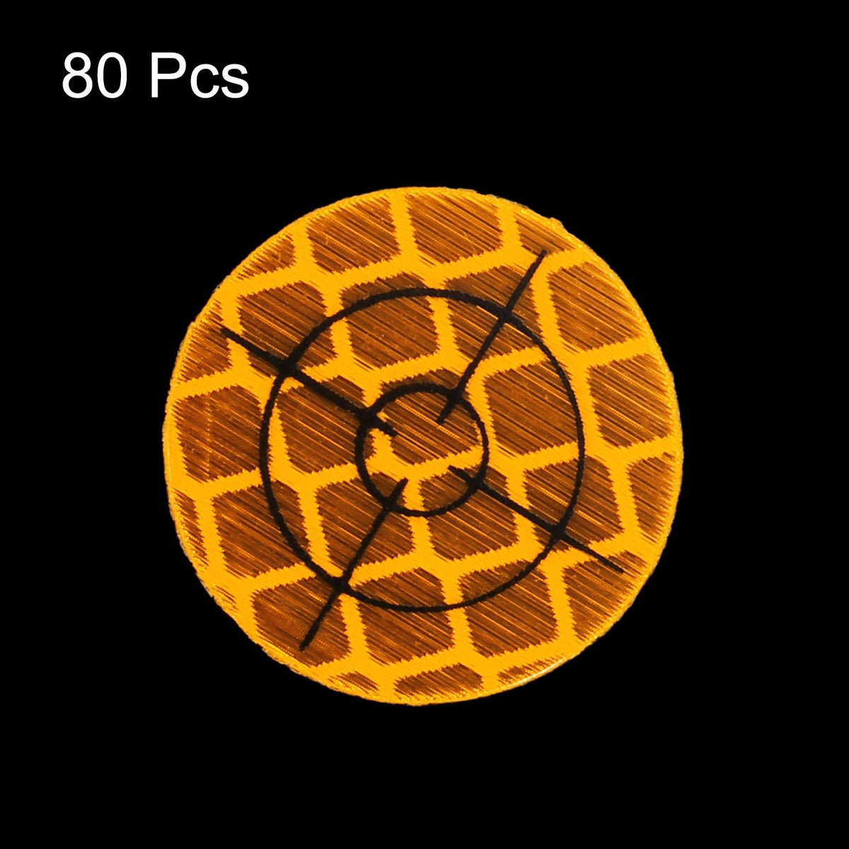 HARFINGTON 80pcs Survey Reflector Sheets 20mm x 20mm Self-Adhesive Surveying Target Mark Sticker Total Station Round Reflective Sheet Tape for Ship Inspection Tunnel Measure, Yellow 80