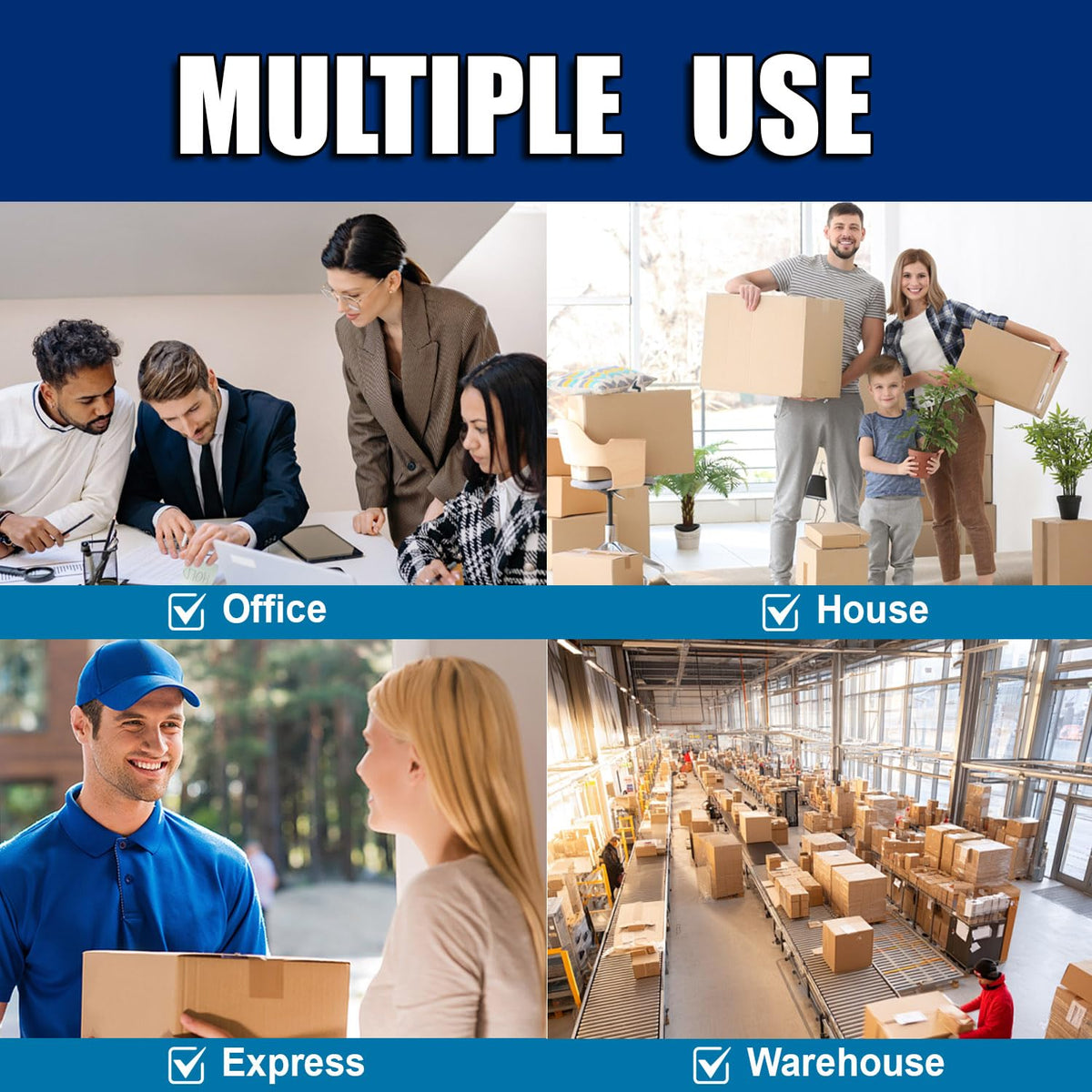 COSIMIXO Heavy Duty Packing Tape 2.7mil x 1.88" x 60 Yards, 6 Rolls,Industrial 3" Core, Clear, Great for Packing, Shipping & Moving 2.7Mil x 1.88" x 60Yds 6-Pack