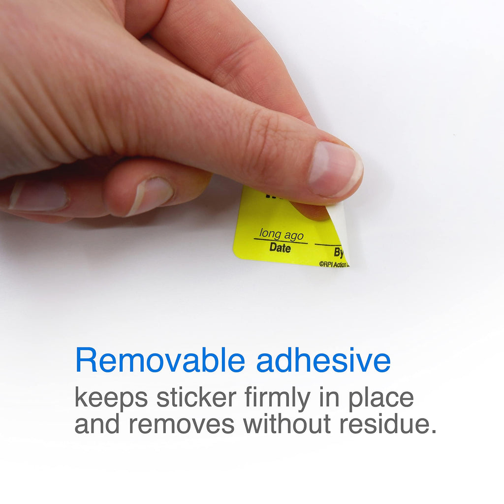 ChromaLabel fluorescent pink and yellow double-layer quality control labels with hold and released imprints, 2 x 3 inches, 25 pack