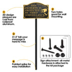 Private Property Video Surveillance Camera Solid Cast Metal Sign