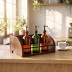 HOZEON 2PCS Wooden Liquor Bottle Display Shelf, 2 Tier Countertop Wine Rack