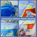 Pre-Taped Masking Film for Painting 22" x 66',Tear-Resistant Painters Plastic with Tape Painters Drop Cloth for Automotive & Home, Cover for Walls/Floors/Cars Protection (2 Rolls) 22" x 66' 2 rolls