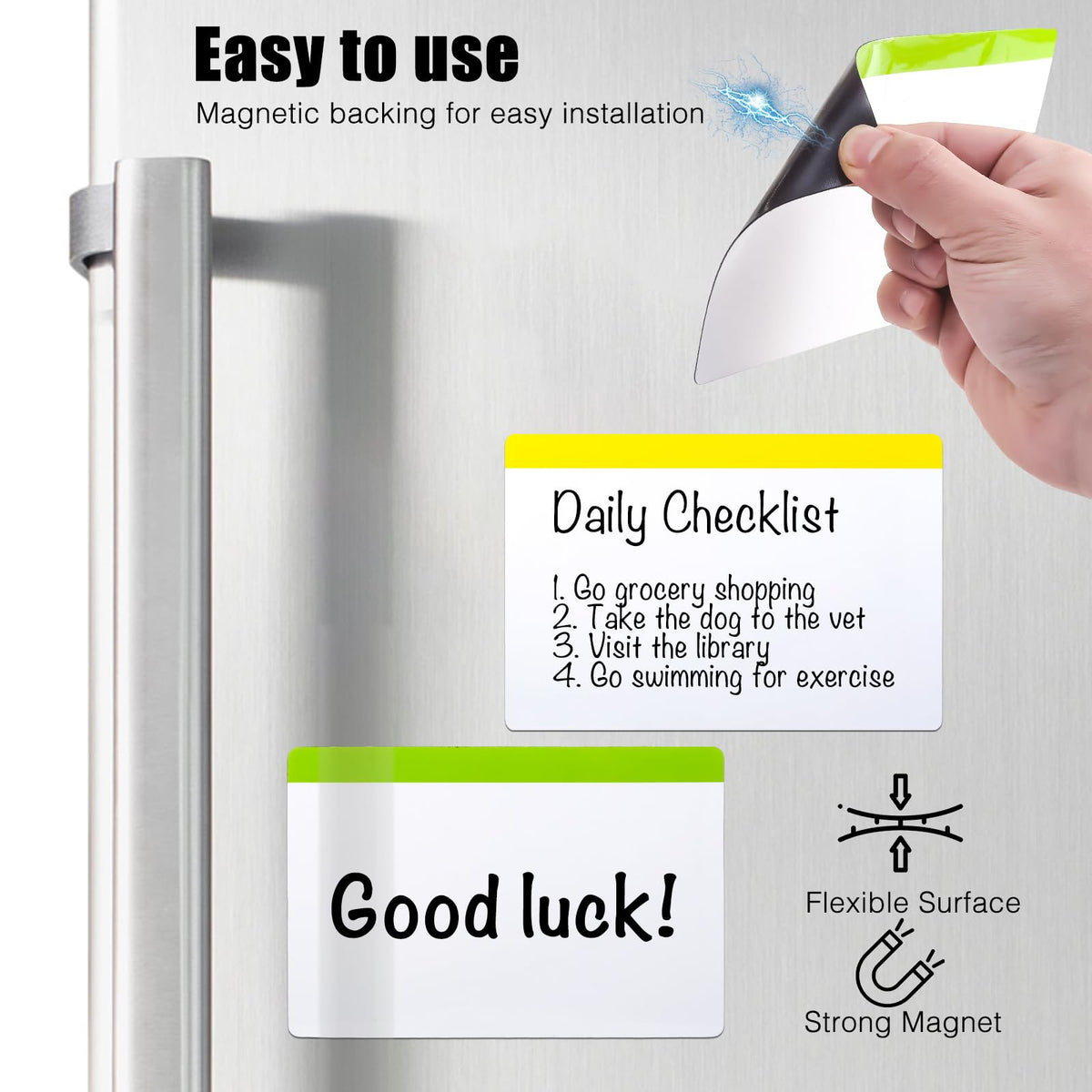 Magnetic Dry Erase Labels,15-Pack 4"x6" Color-15 Pack Rectangle-4"×6"