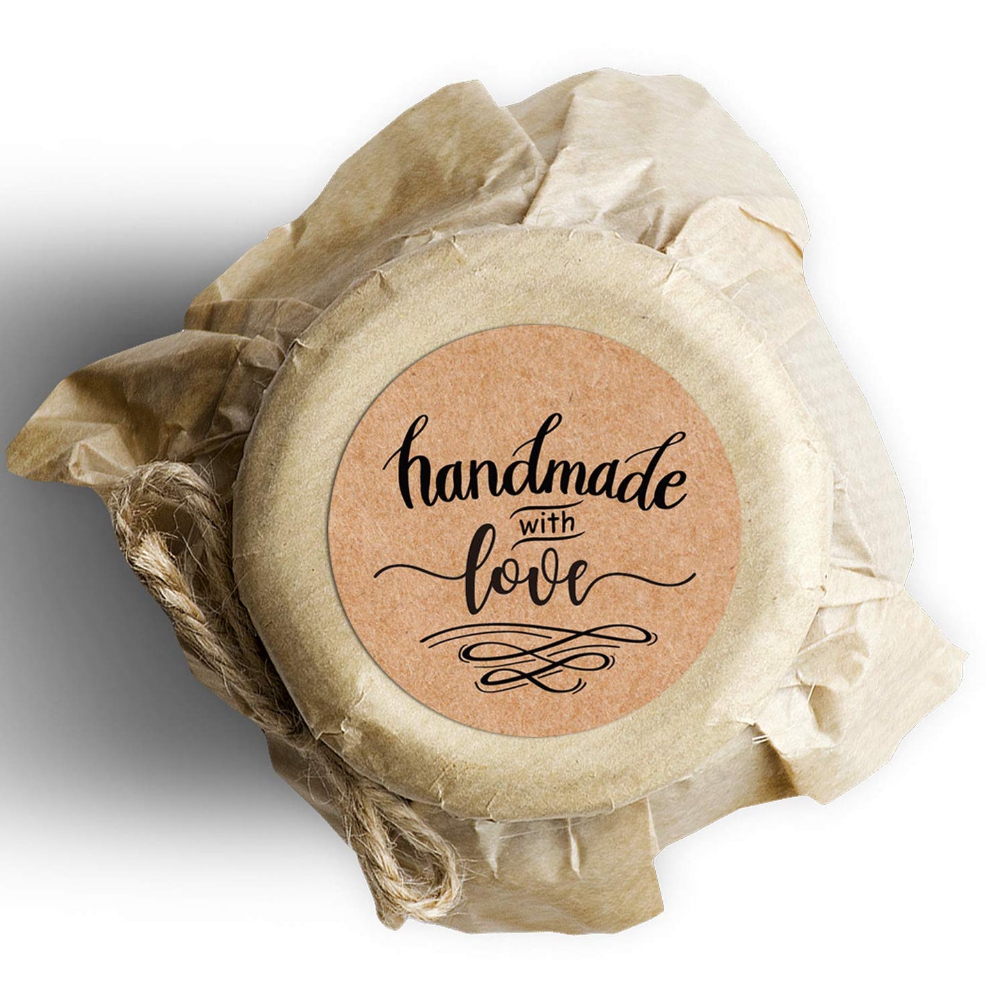 Handmade with Love Stickers, Handmade Packaging, Homemade with Love Stickers, Baked with Love Stickers, 6 Different Designs, 1.4 Inches, 500 Adhesive Labels Per Roll.