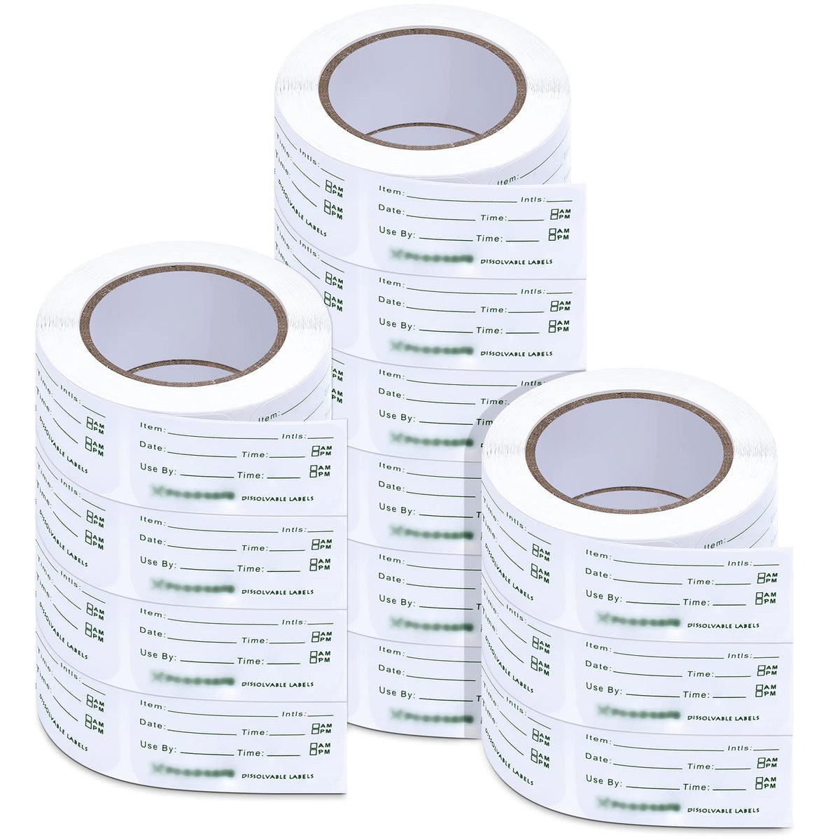 Outus 3000 Pieces Removable Food Labels for Containers 1 x 2 Inch Date Stickers Waterproof Food Storage Freezer Tape Roll Easy Write Clean Oil Resistant for Restaurant Kitchen Home Meal Prep