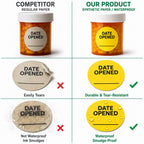 500pcs Date Opened Stickers 1.5" Inch Vinyl Medication Safety Label 500PCS 1.5"Diameter