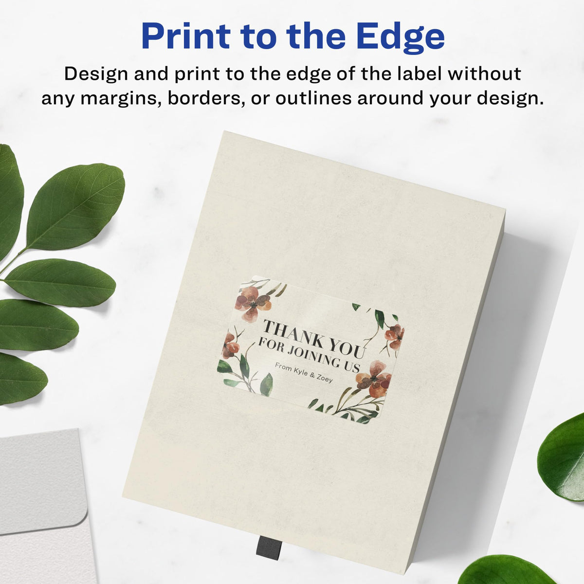 Avery® Glossy Clear Rectangle Scalloped Labels, Sure Feed® Technology, 2" x 3", 80 Glossy Clear Labels, Print-to-The-Edge, Laser/Inkjet Printable 80 labels
