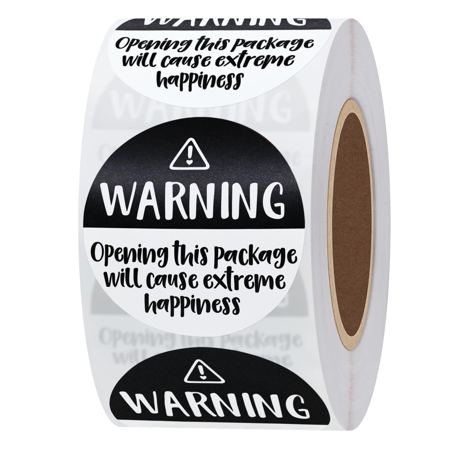 Hybsk Black and White Adorable Warning: Extreme Happiness Labels for Business Or Personal Use, 1.5 inch, 500 Small Business Stickers On a Roll
