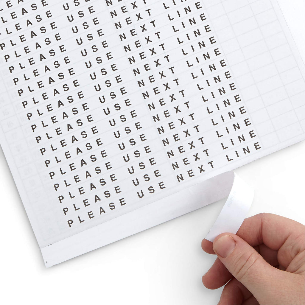 Blue Summit Supplies 25 patient sign-in forms with peel-away adhesive labels, carbonless 3-part medical office documentation.