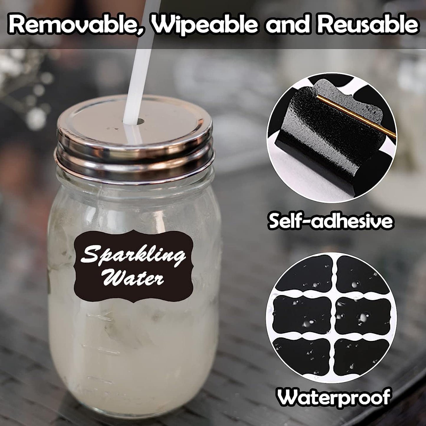 Black Chalkboard Labels - 120pcs Waterproof DIY Blackboard Stickers for Containers (Shape B) Shape B