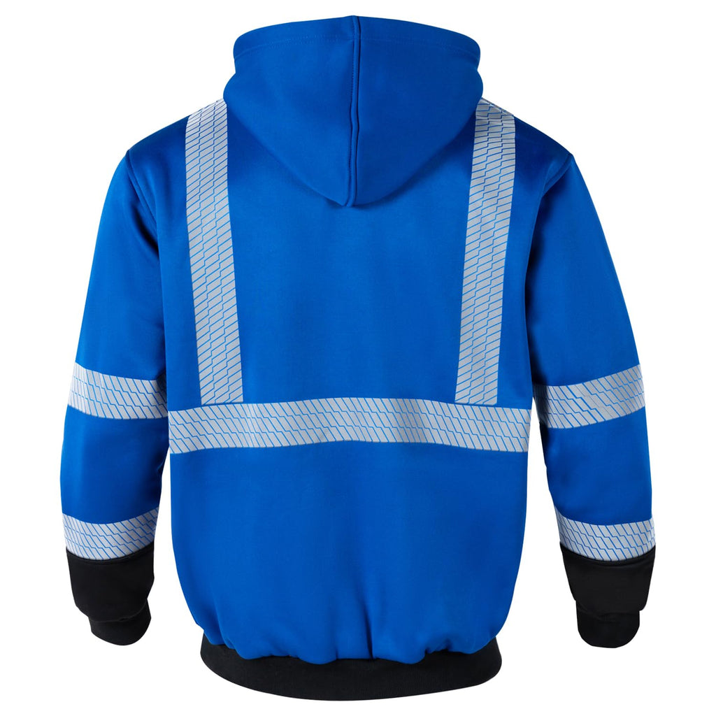 VENDACE High Visibility Reflective Safety Fleece Sweatshirt Hoodies for Men ANSI Class 3 Hi Vis Pullover Hoodie Jacket(Royal blue,2XL) XX-Large Royal Blue