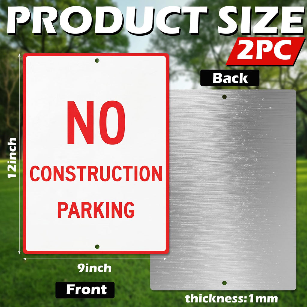 2 Pcs No Construction Parking Sign